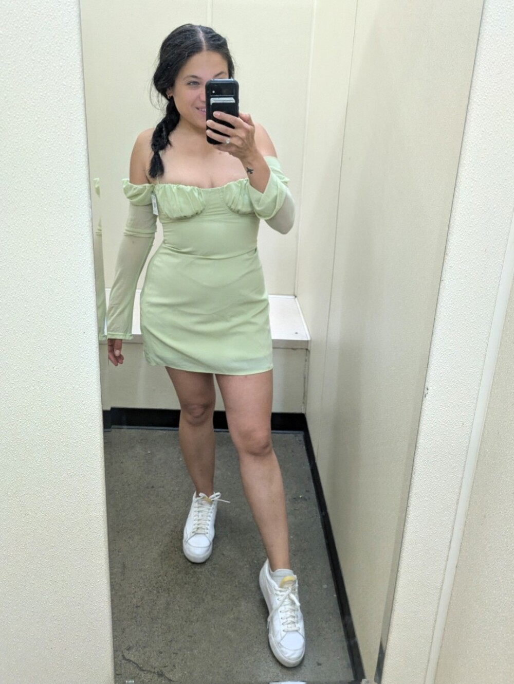Princess Polly Sheer Sleeve Mini Dress